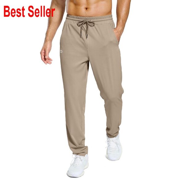 Men's Lightweight Stretch Sweatpants Tapered Fit Athletic Joggers with Pockets